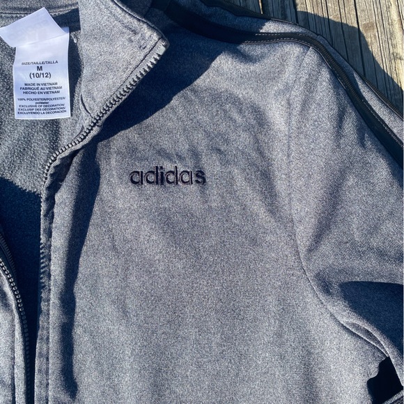 Boys Gray Adidas Jacket - Picture 3 of 6